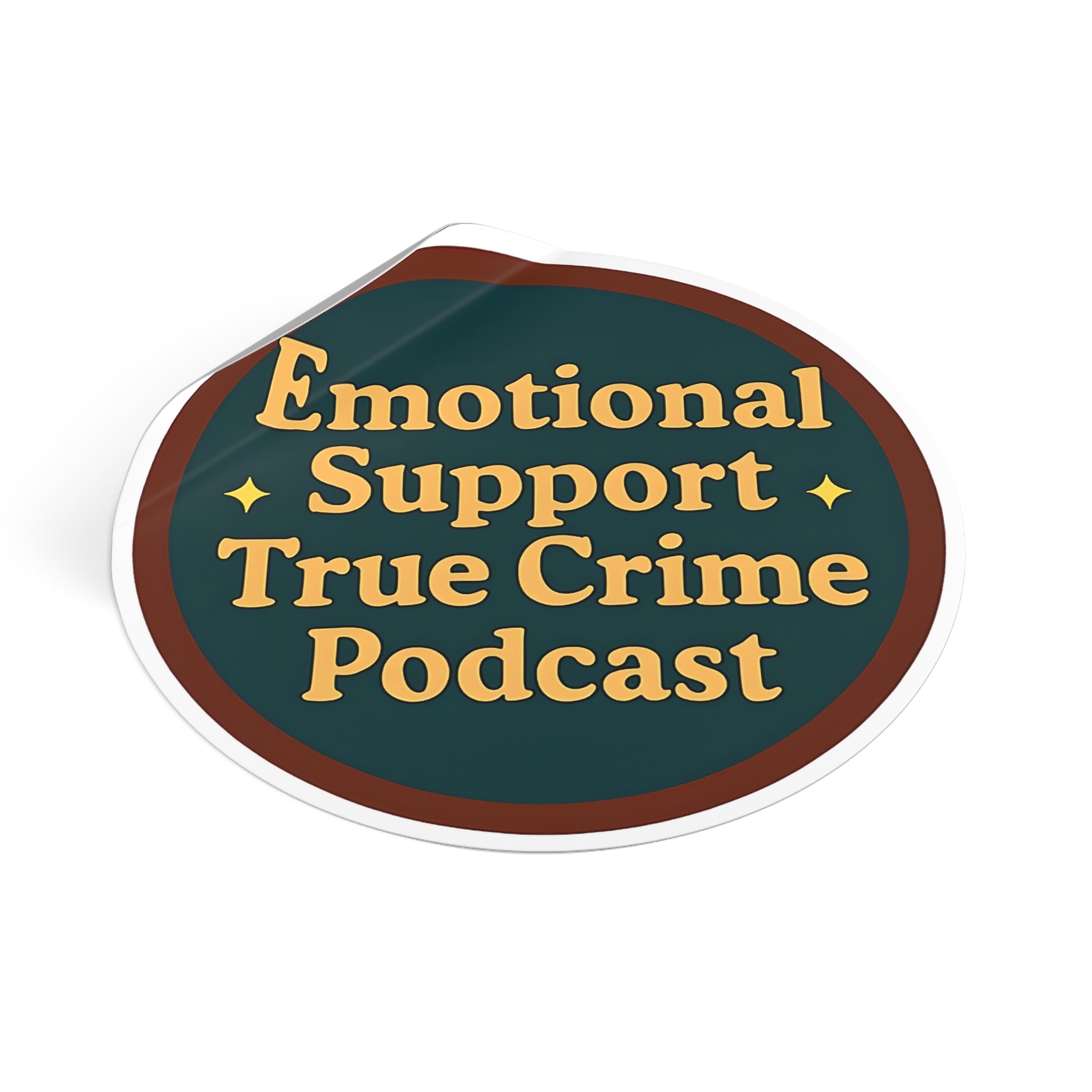 Emotional Support True Crime Podcast Stickers, Vintage Vinyl Decals, True Crime Lover Gifts, Podcast Merchandise, Fun Vinyl Labels