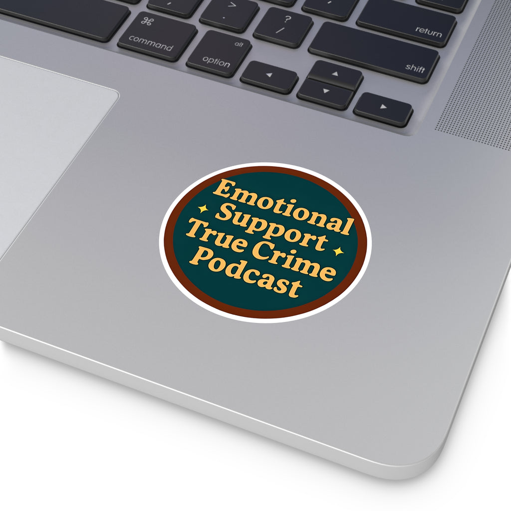 Emotional Support True Crime Podcast Stickers, Vintage Vinyl Decals, True Crime Lover Gifts, Podcast Merchandise, Fun Vinyl Labels