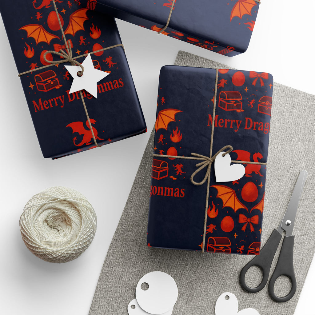 Christmas Dragon Wrapping Papers