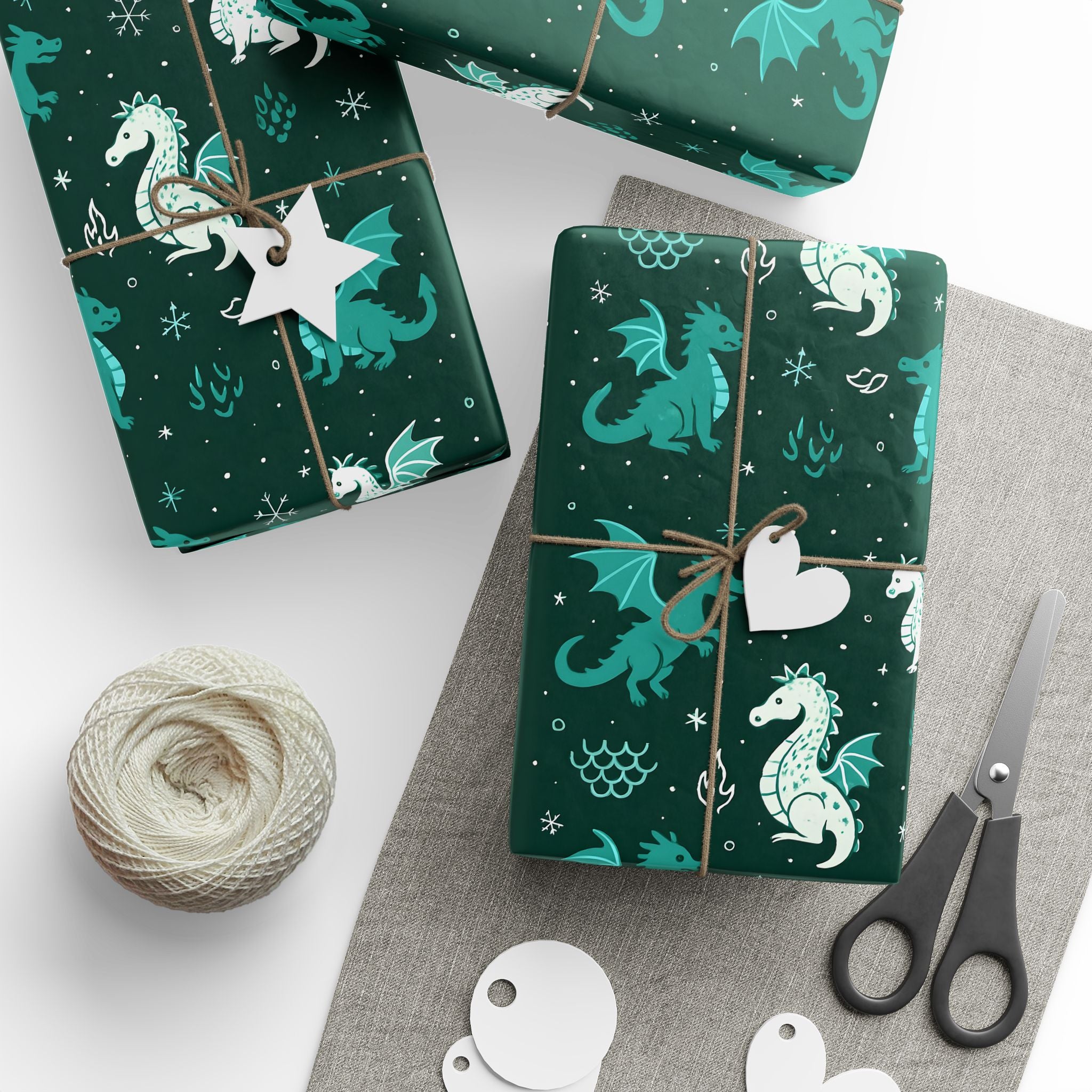 Christmas Wrapping Papers - Dragon Themed