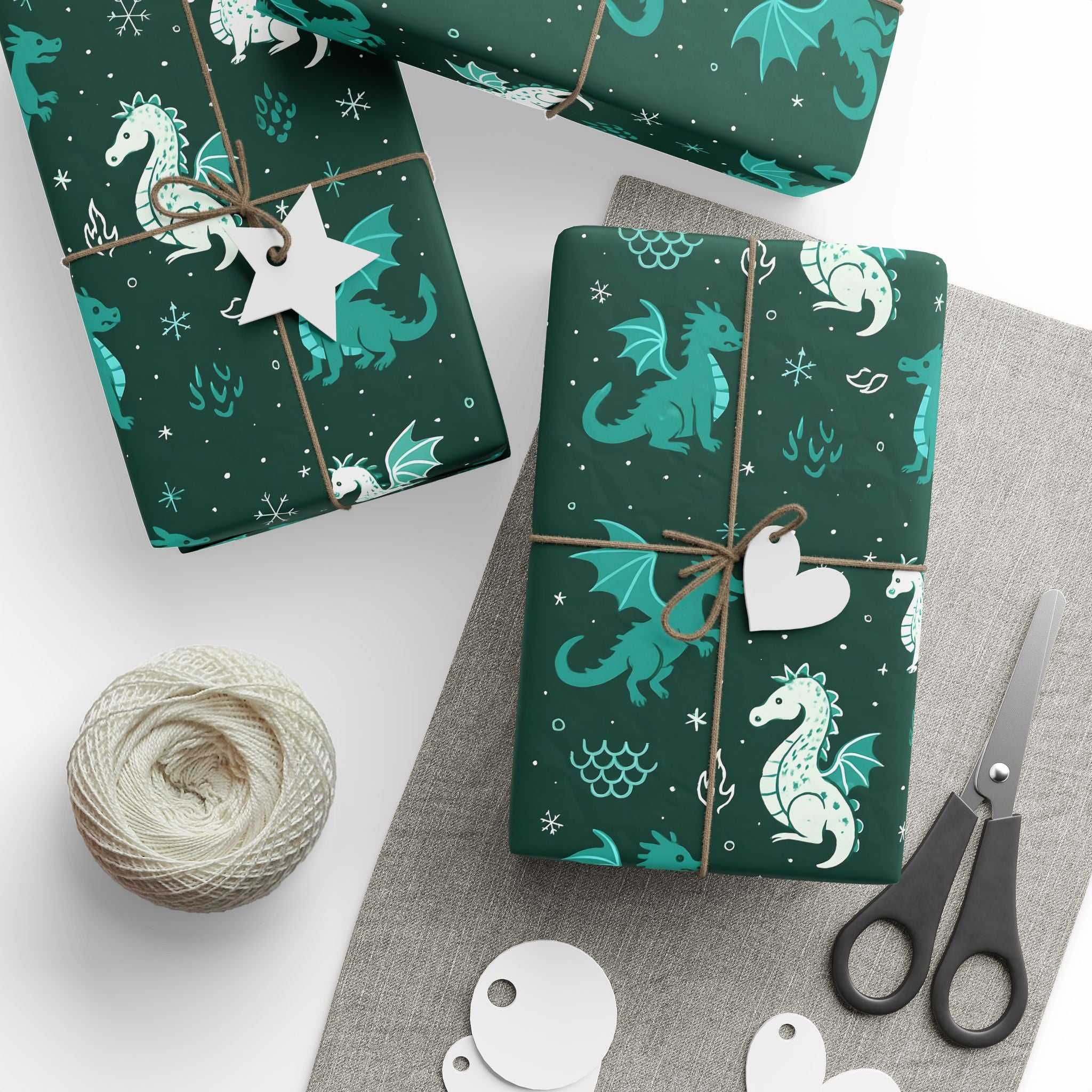 Christmas Wrapping Papers - Dragon Themed
