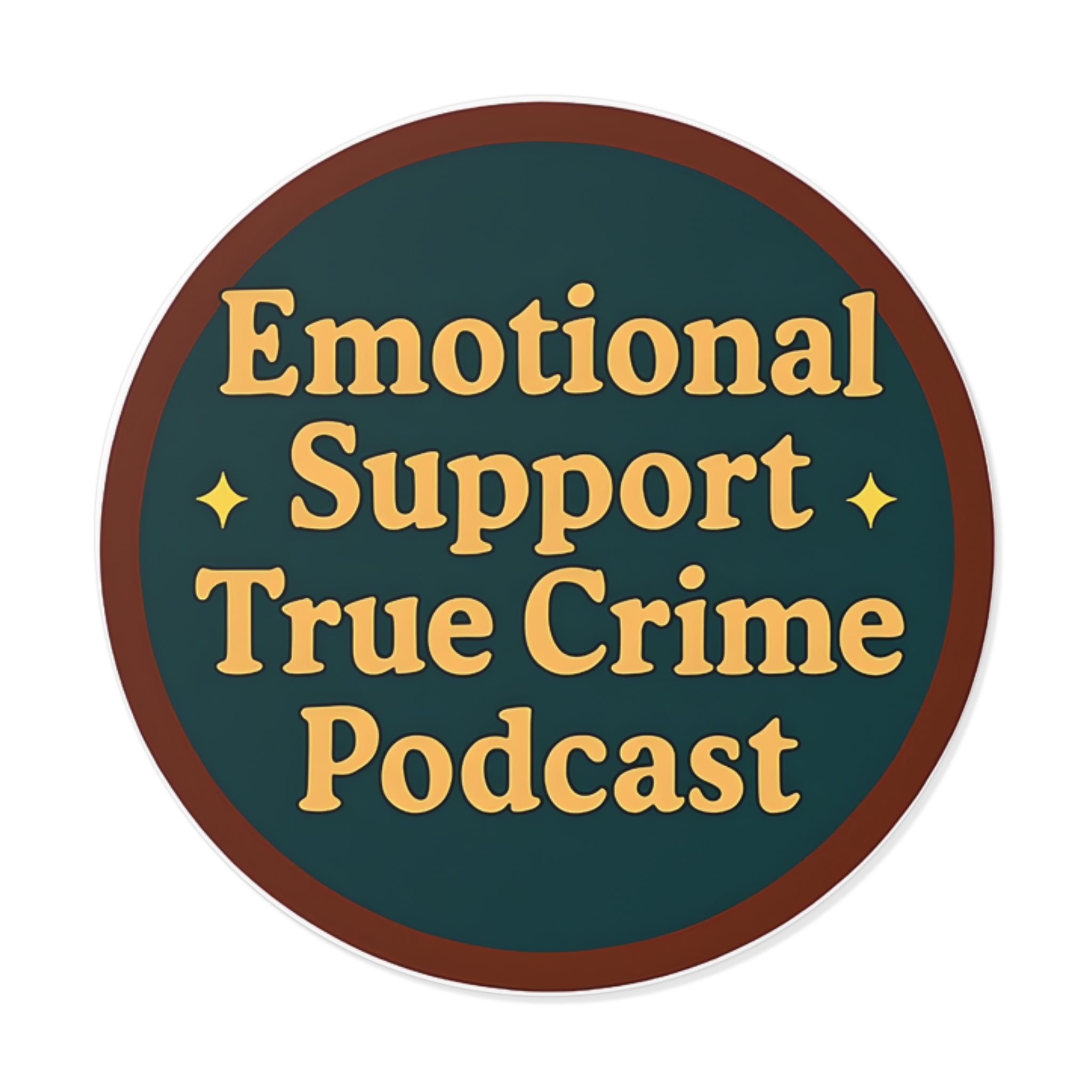 Emotional Support True Crime Podcast Stickers, Vintage Vinyl Decals, True Crime Lover Gifts, Podcast Merchandise, Fun Vinyl Labels