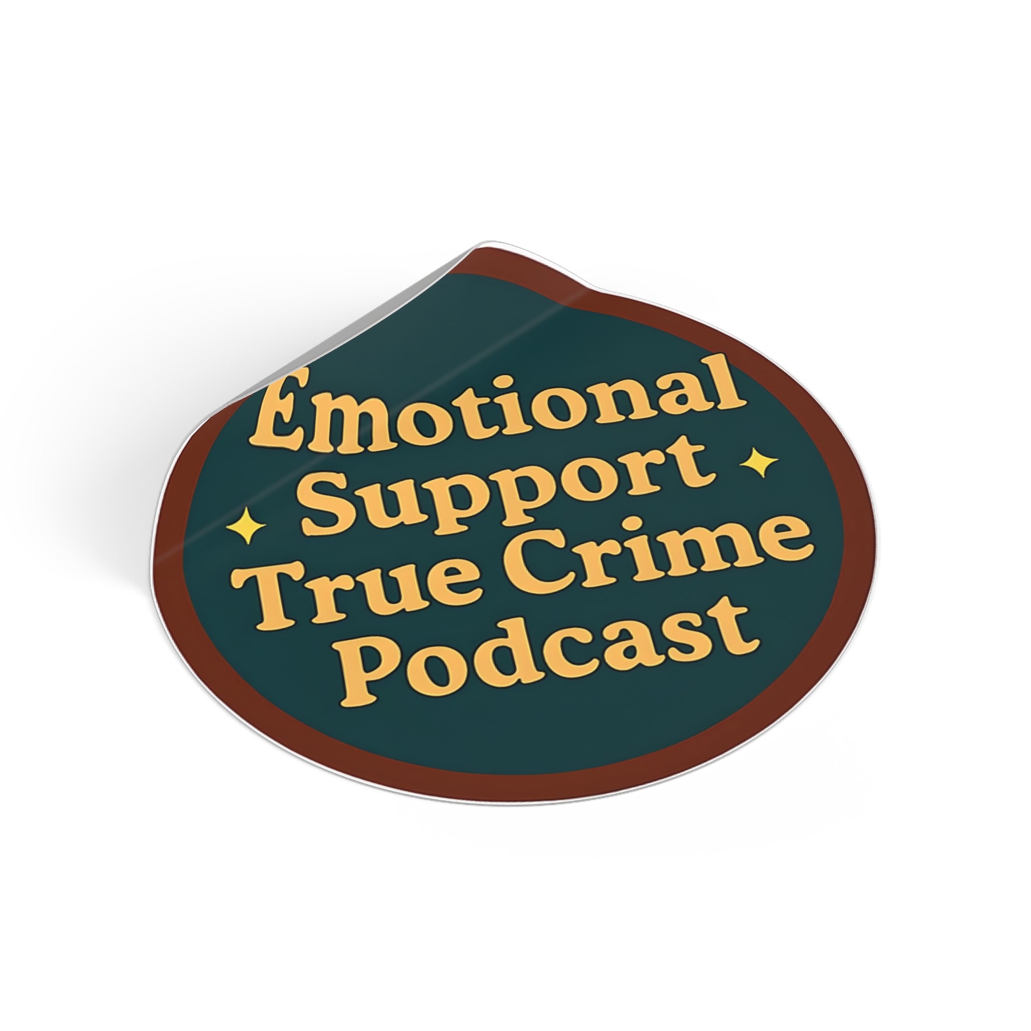 Emotional Support True Crime Podcast Stickers, Vintage Vinyl Decals, True Crime Lover Gifts, Podcast Merchandise, Fun Vinyl Labels