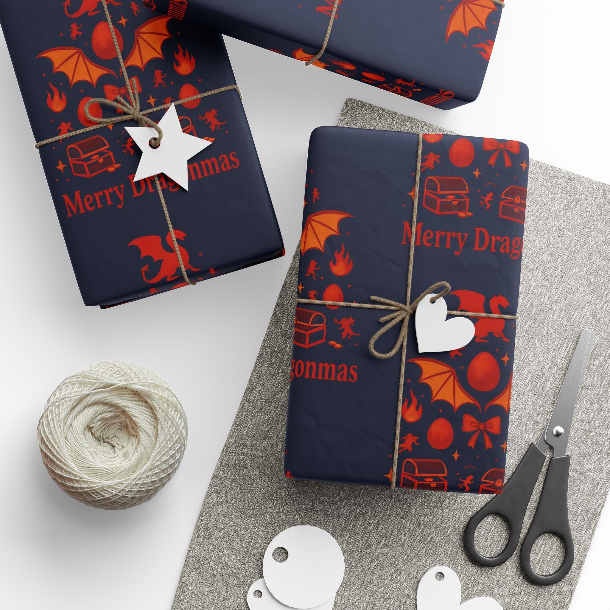 Christmas Dragon Wrapping Papers