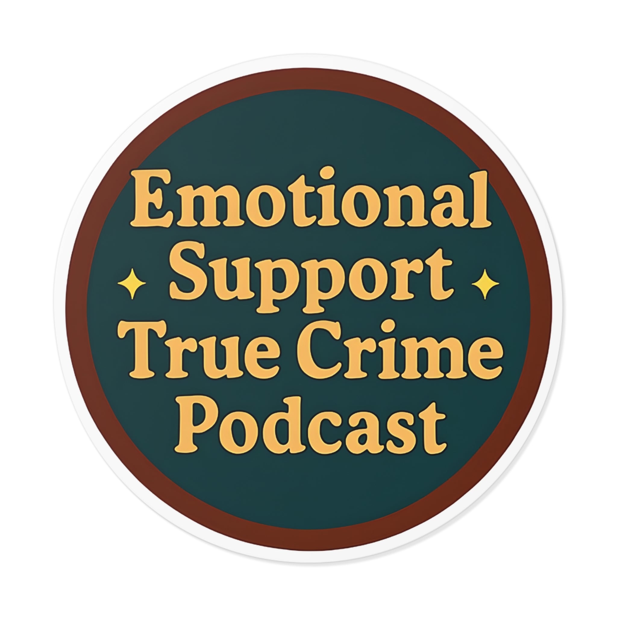 Emotional Support True Crime Podcast Stickers, Vintage Vinyl Decals, True Crime Lover Gifts, Podcast Merchandise, Fun Vinyl Labels