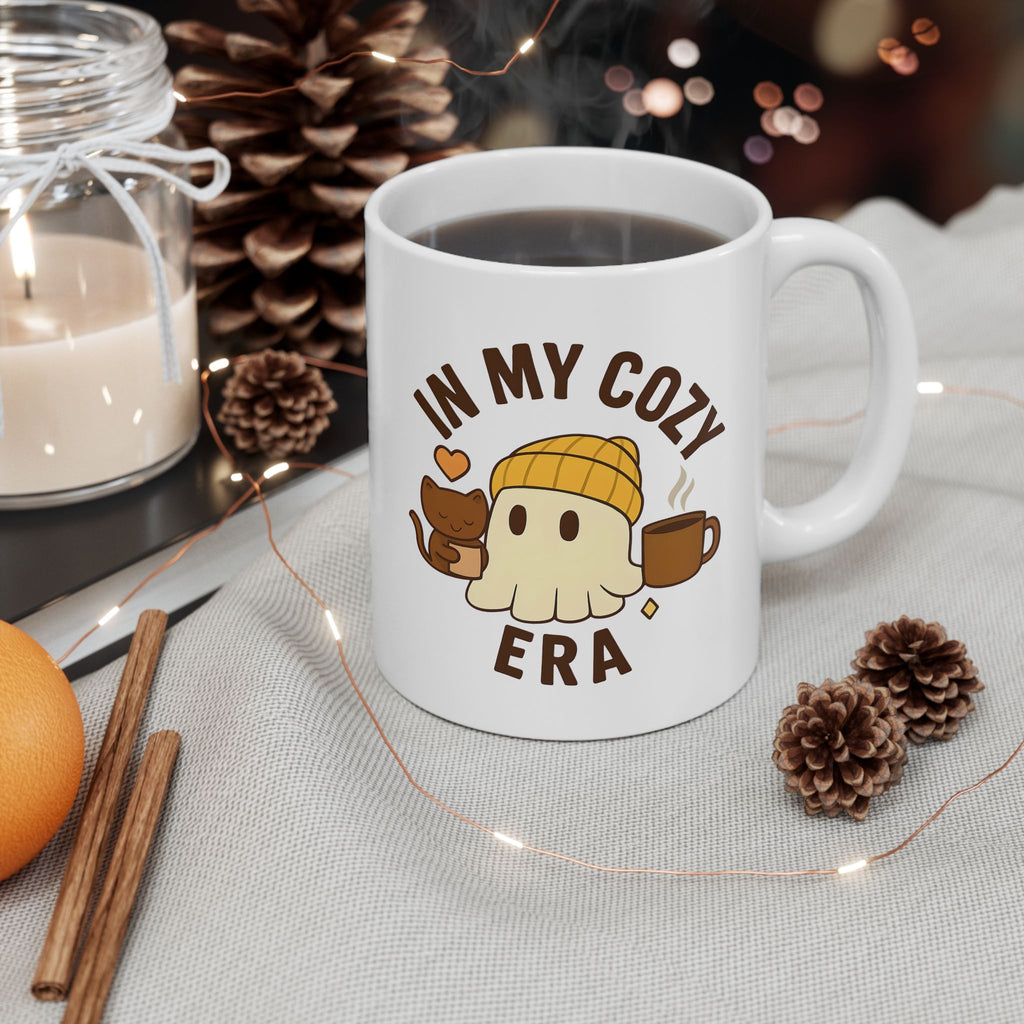 Cozy Ghost Ceramic Mug - In My Cozy Era (11oz, 15oz)
